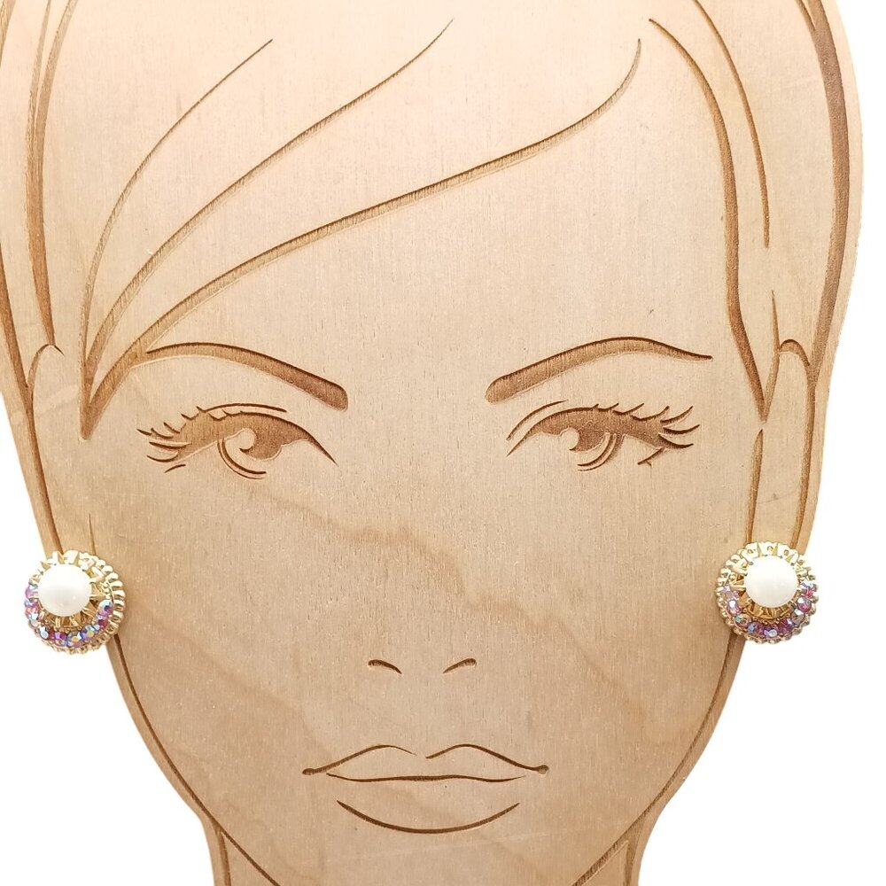 Vintage Pearl & Rhinestone Clip-On Earrings